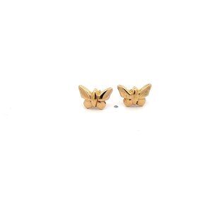 18K Gold Earrings Stud Butterfly 1.44 grams